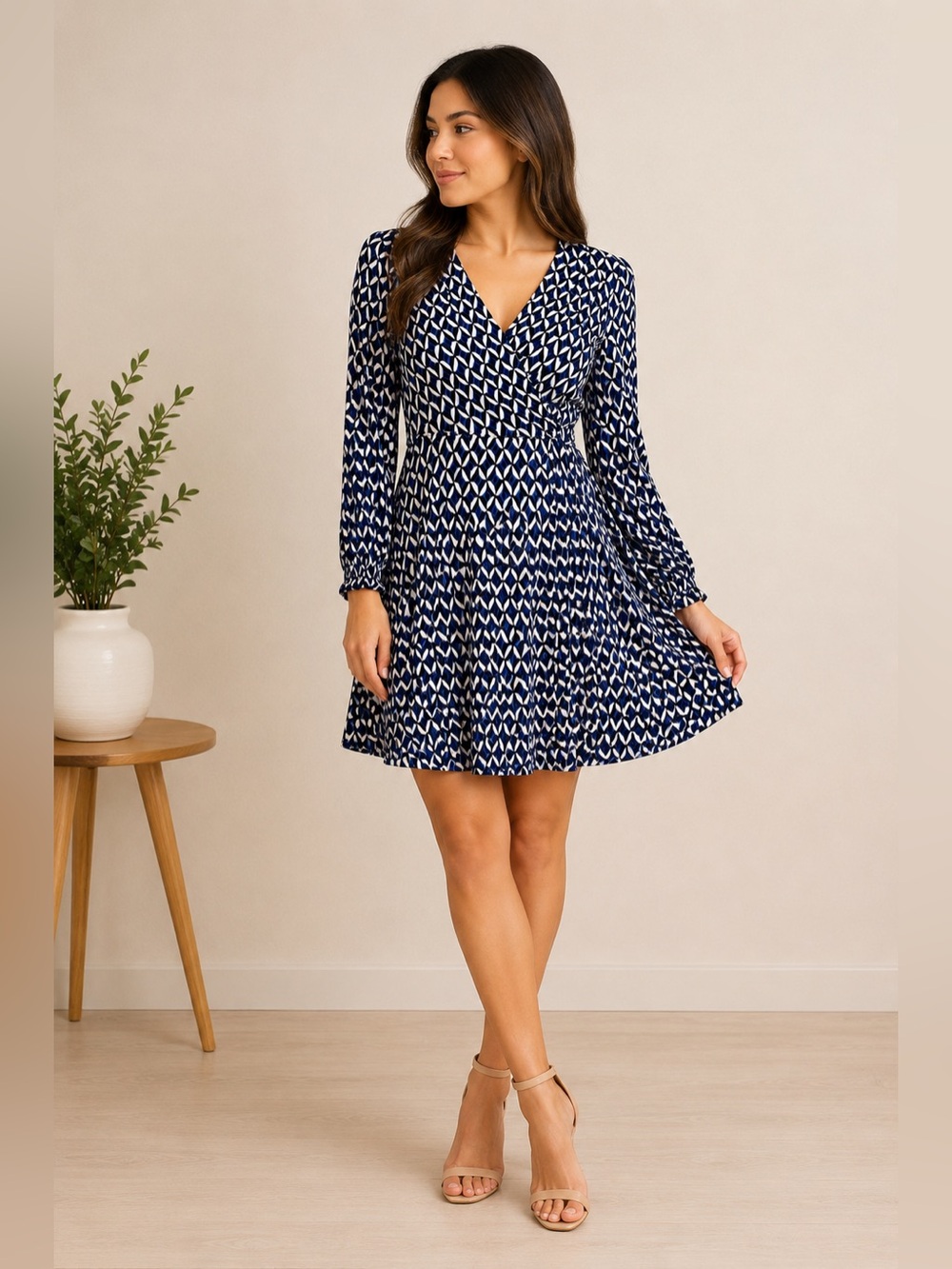 Banana Republic Geometric Wrap Dress Size 4